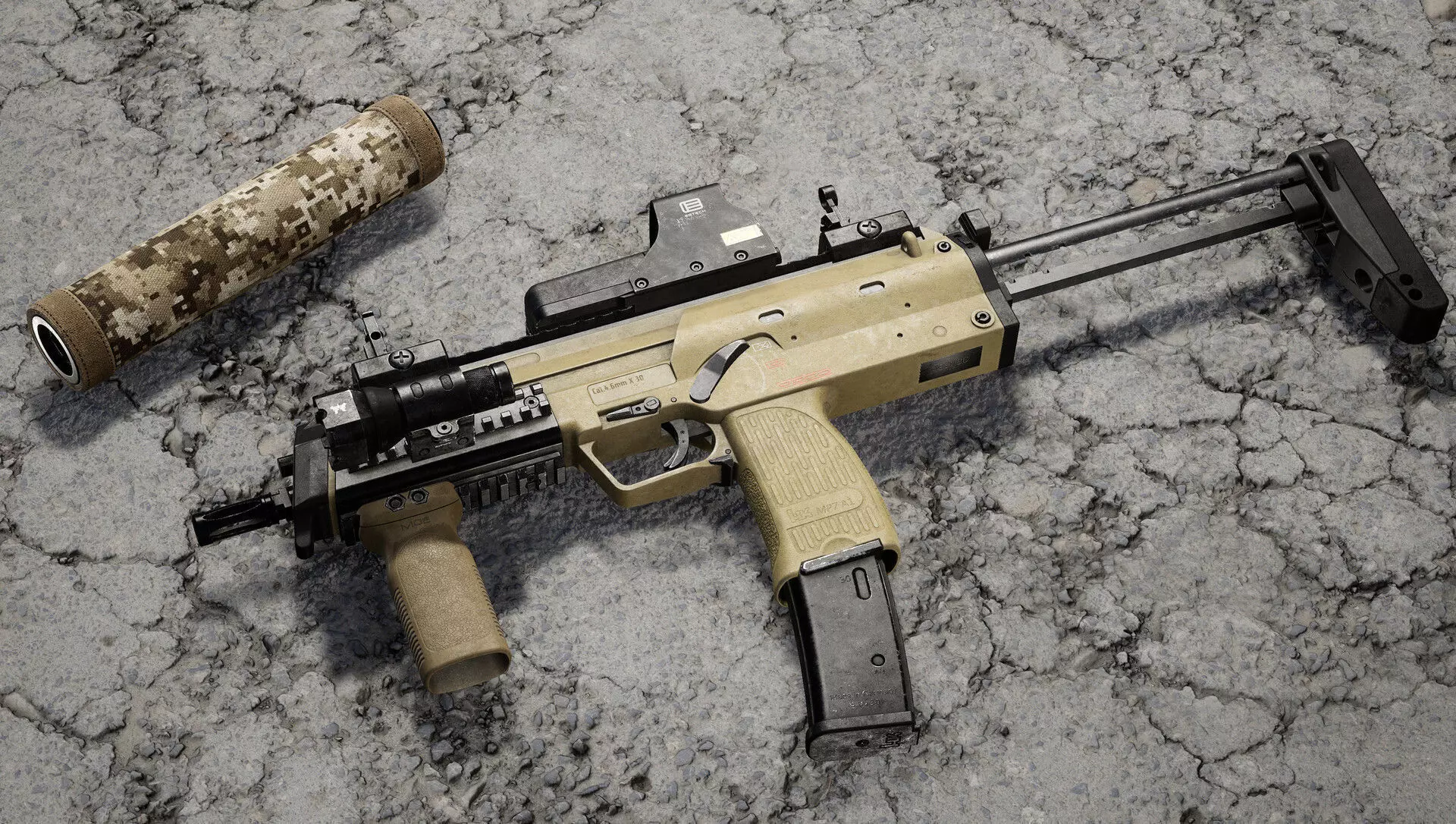 HK MP7 Low-poly 3D model_0