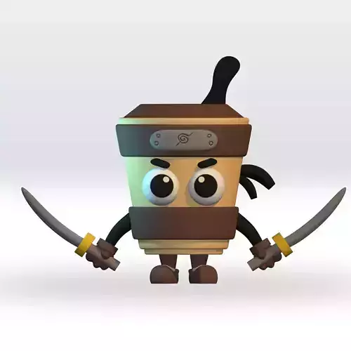 Cappuccino Assasino Italian Brainrot STL file 3D Model Fanart