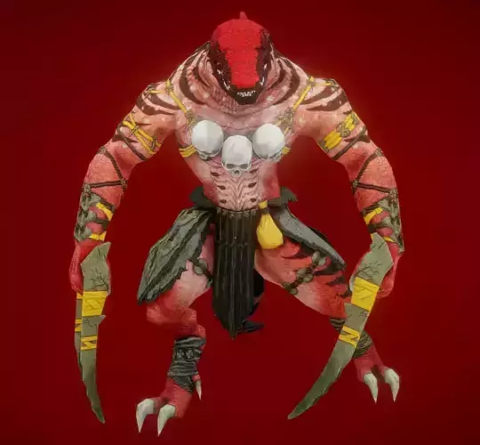 Clawed Gator skin1 Low-poly 3D model