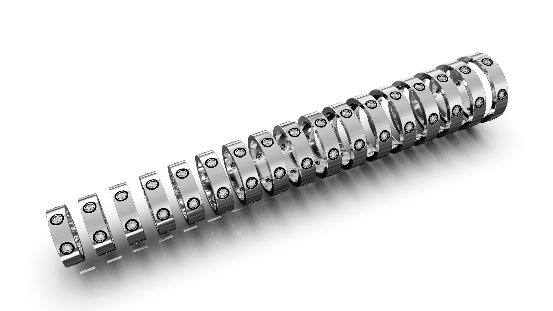 Diamond Screw Ring 3D print model_3