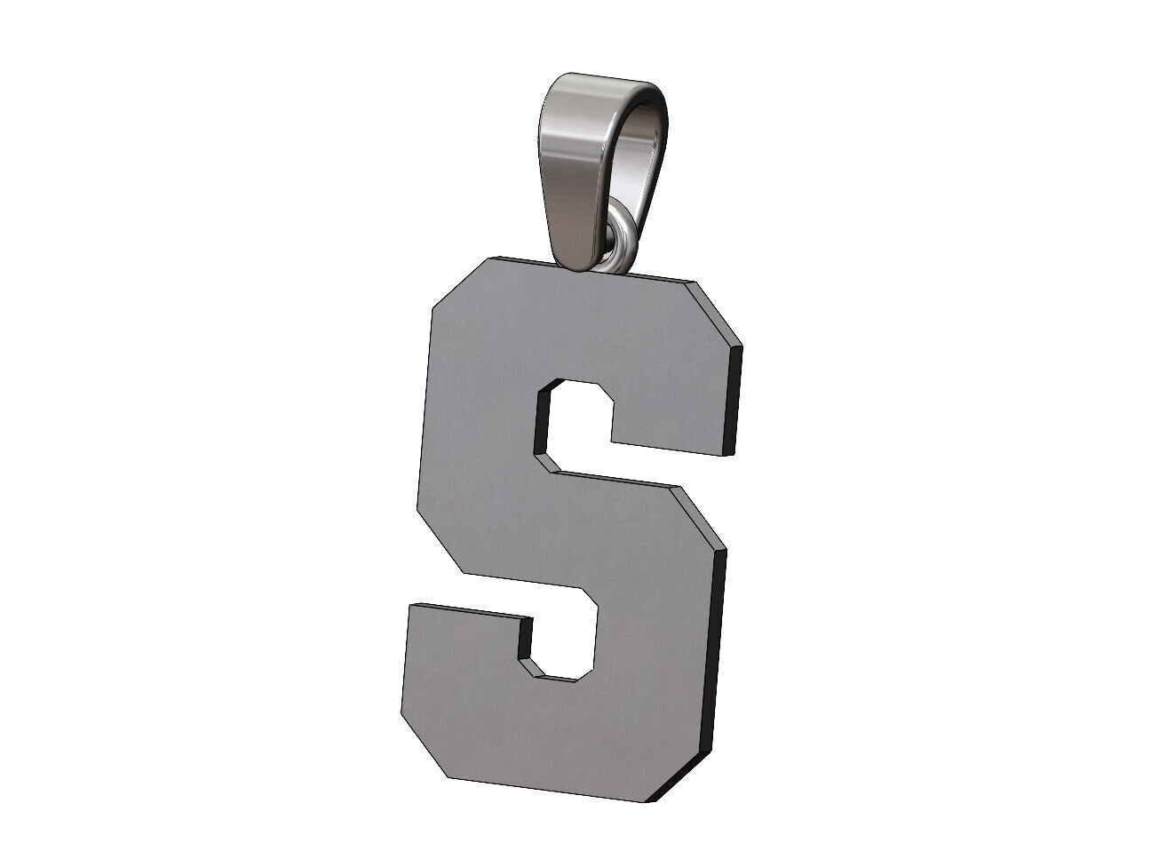 S varsity letter sports letterman jersey pendant charm 3D model 3D ...