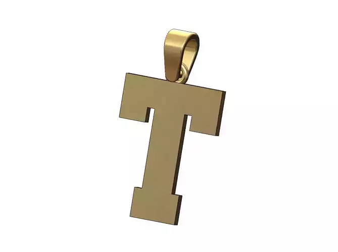 T varsity letter sports letterman jersey pendant charm 3D print model