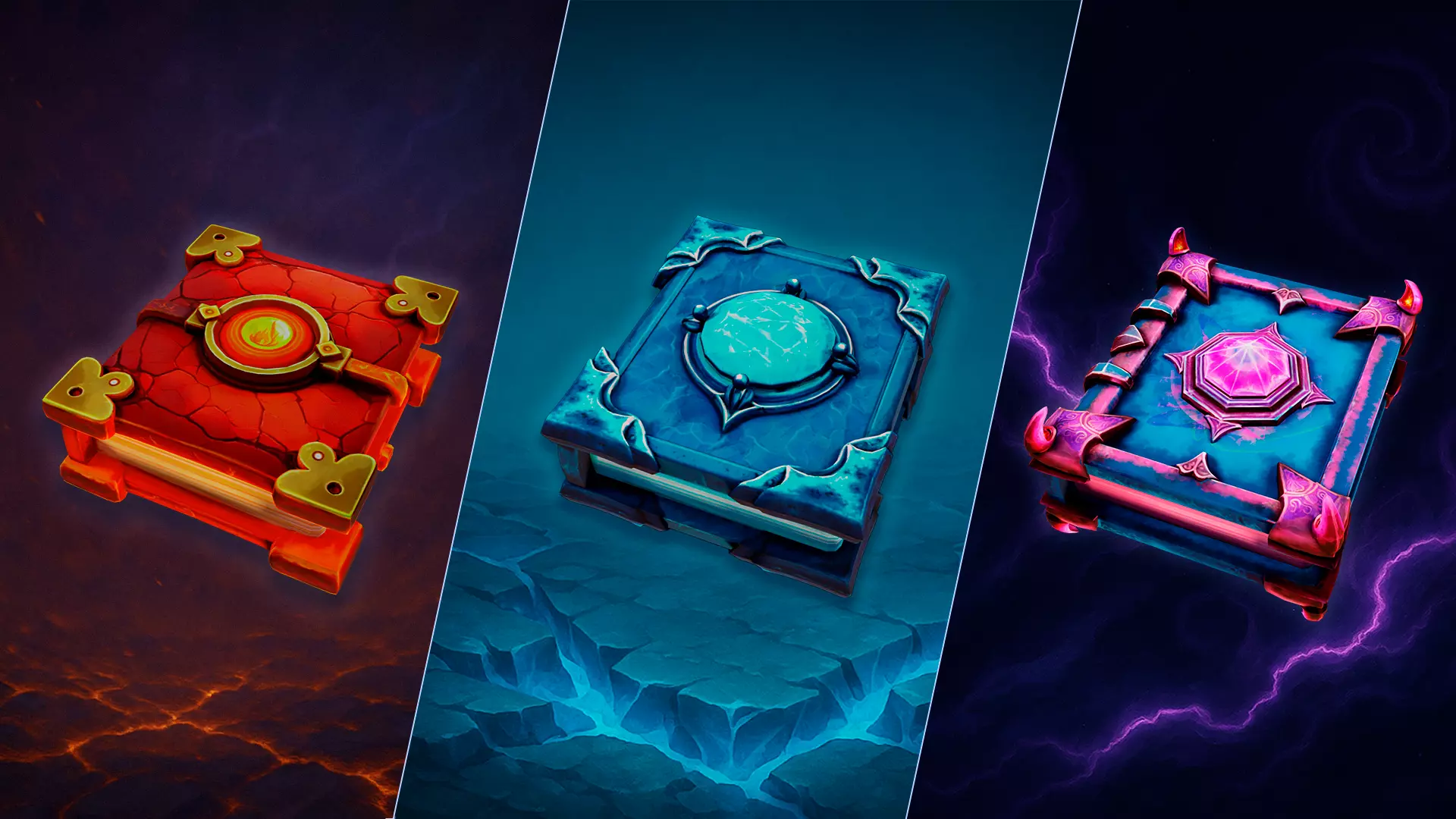 Lowpoly Stylized Spellbook Pack - Animated GameReady Low-poly 3D model_0