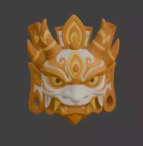 Demon Mask 3D Model High-Detail Fantasy Asset