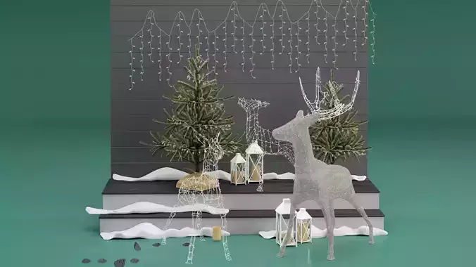 Christmas Deers 3D model