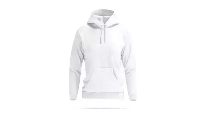 White Womens Hoodie - sport female sweatshirt with hood 