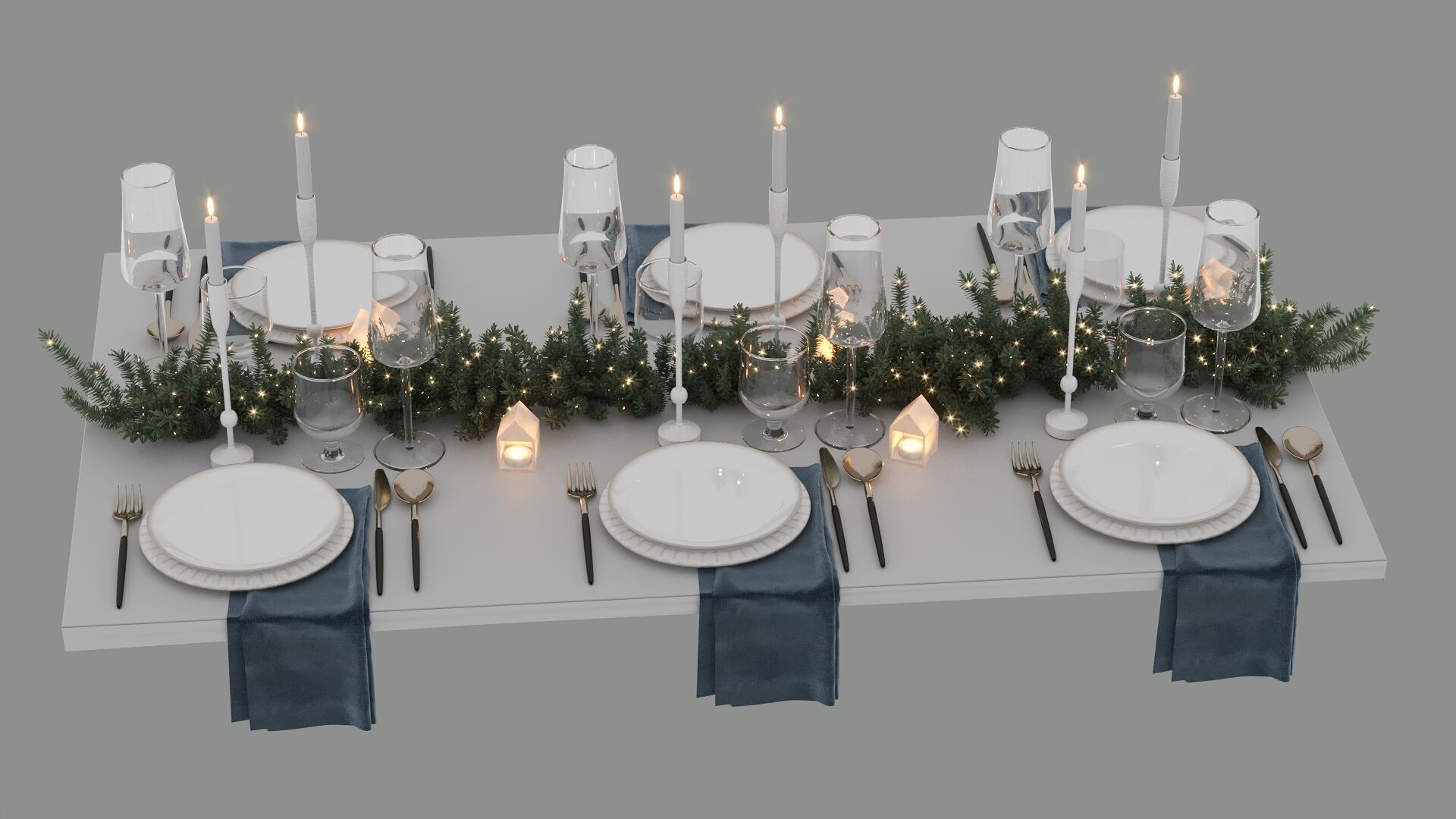 New Year Table 3D model_2