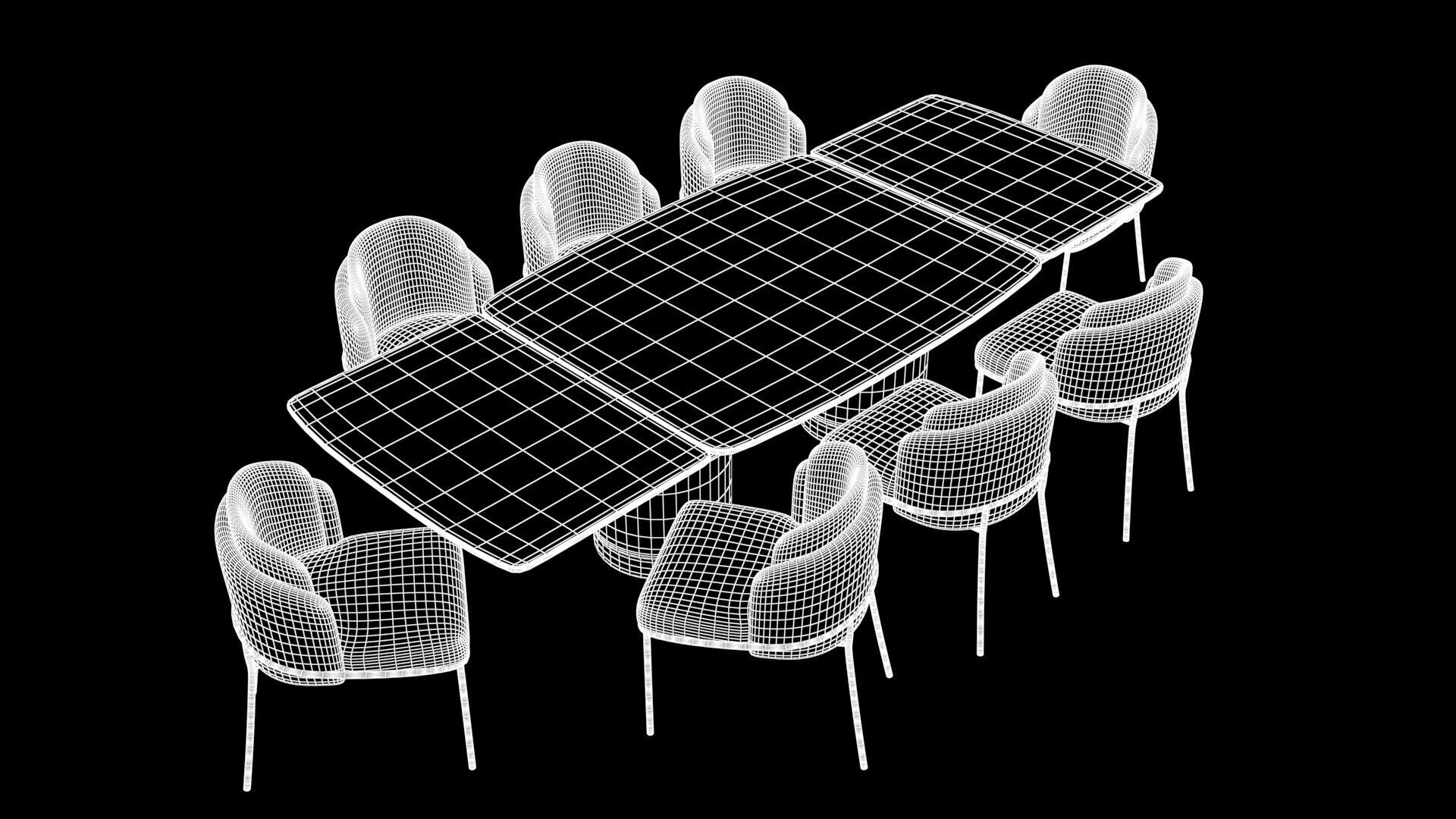 Capella Chair Chara Table 3D model_8