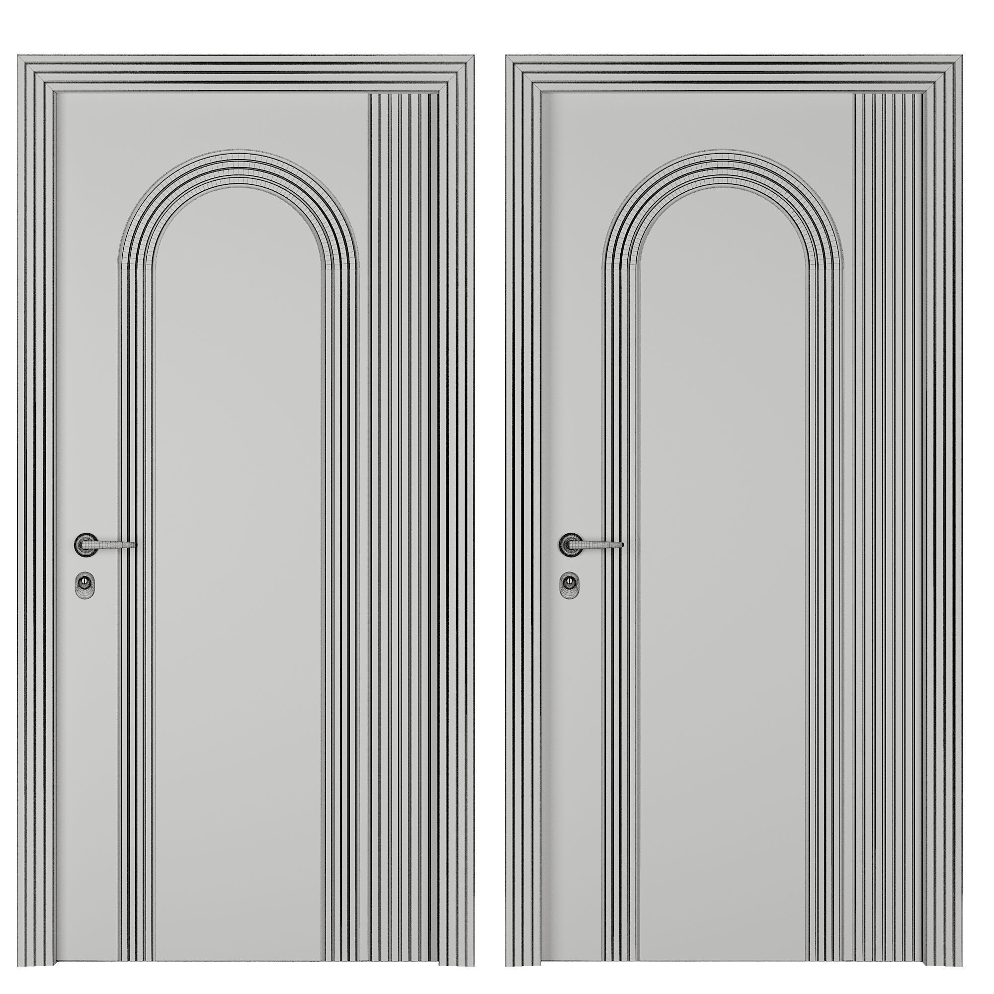 Entrance door set208 3D model_3