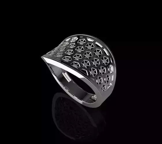 Geometric Filigree Ring 