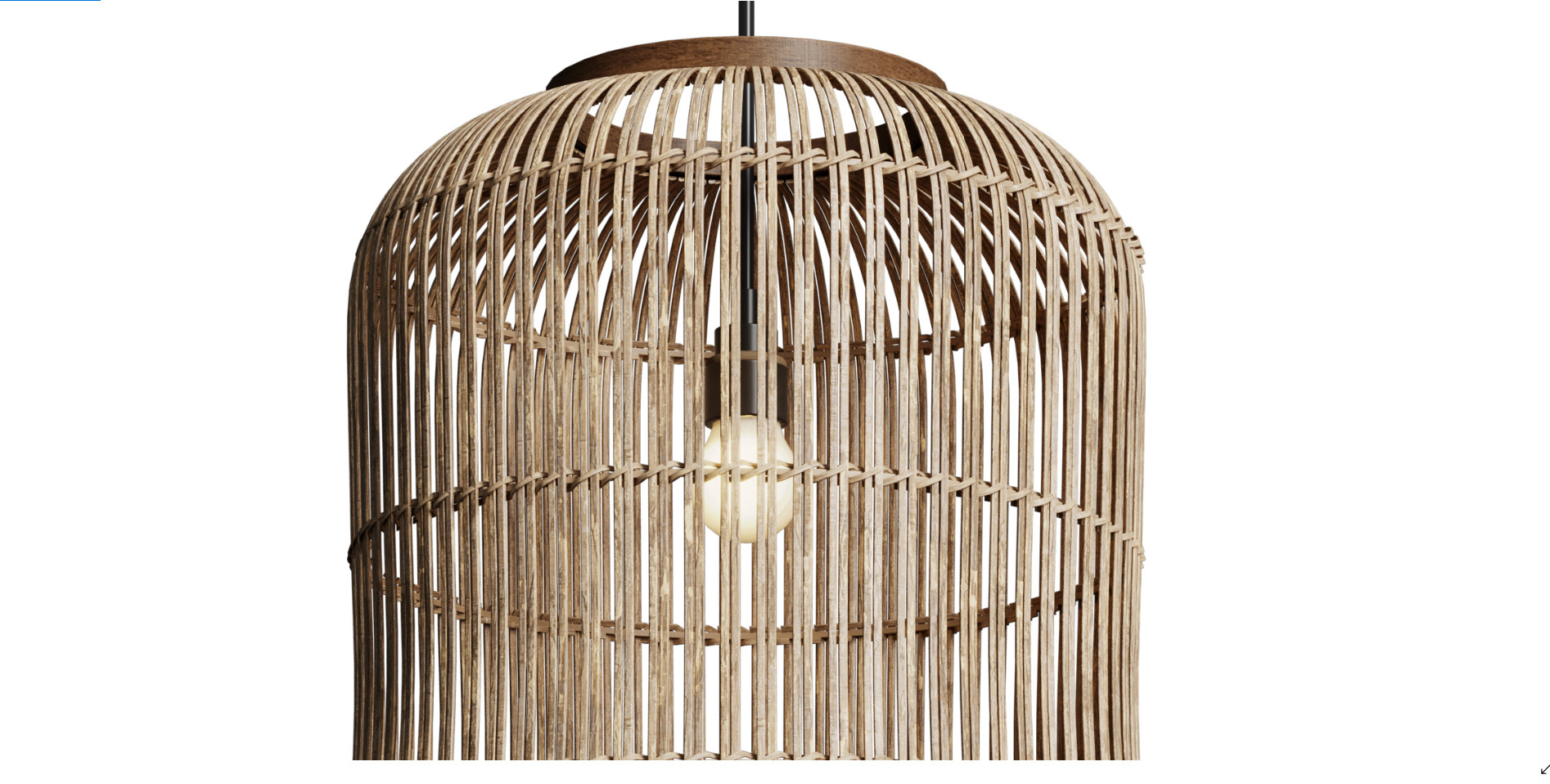 Natural Rattan Hanging Lamp file Low-poly 3D model_7