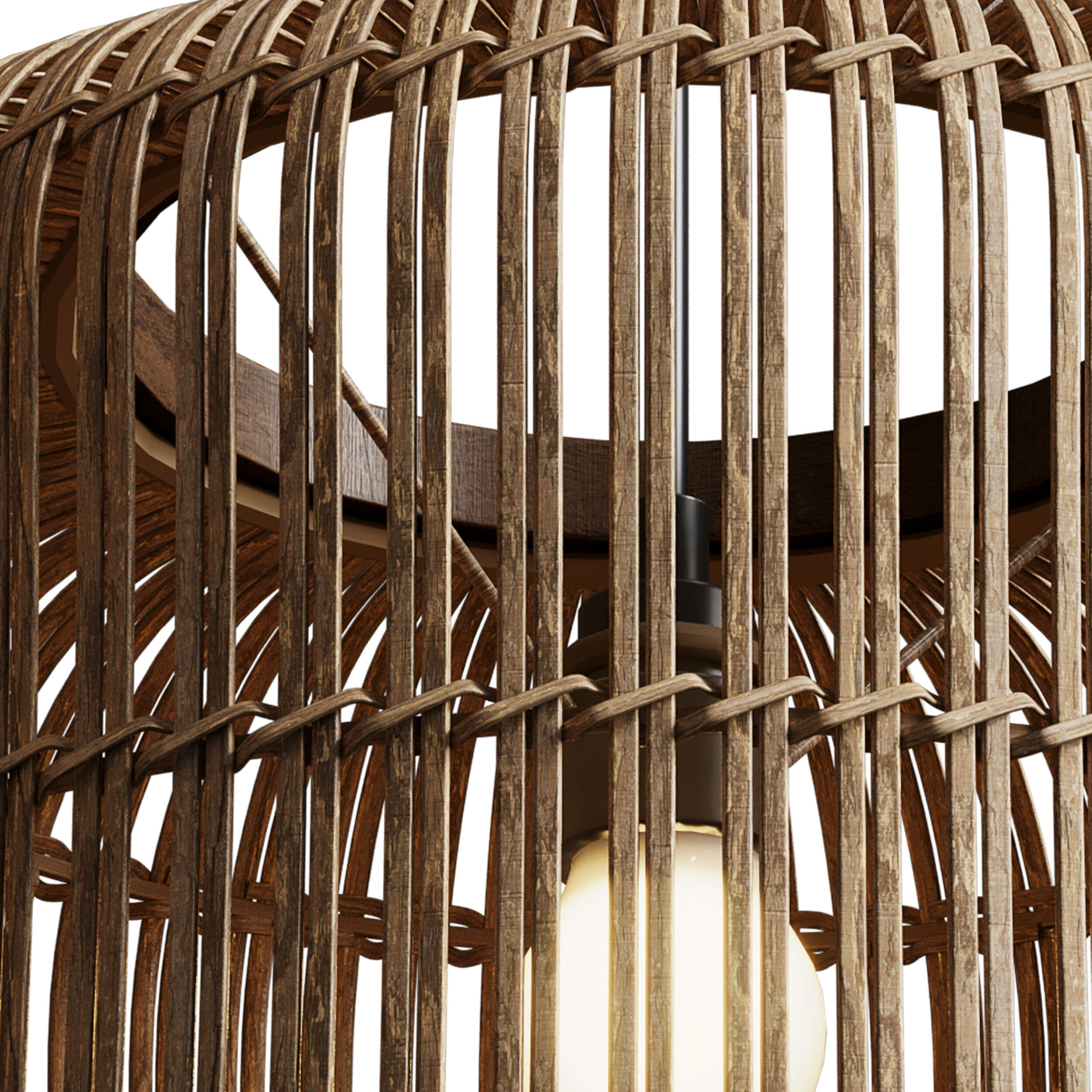 Natural Rattan Hanging Lamp file Low-poly 3D model_3