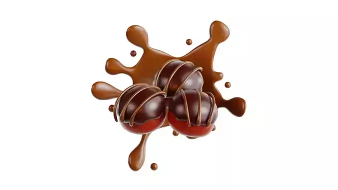 3D Chocolate Ball 3D model
