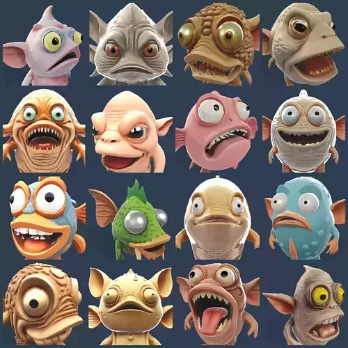 WhimsiFish AI Creature Collection 3D print model