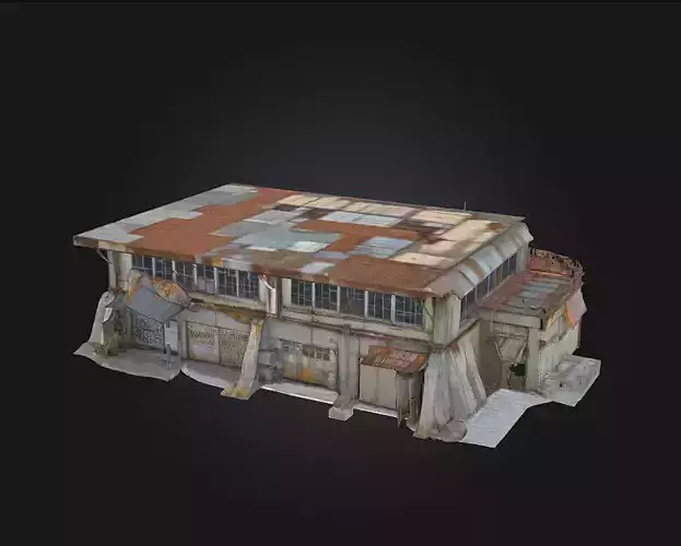 Warehouse Patchwork  Industrial Charm with Makeshift Repairs 3D model
