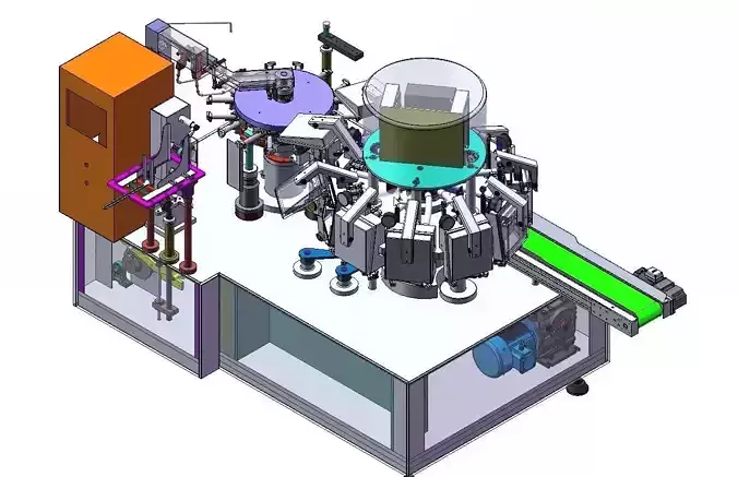 Double Turntable Vacuum Packing Machine -Food Beverage Packaging 3D model 2