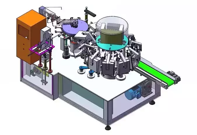 Double Turntable Vacuum Packing Machine -Food Beverage Packaging 3D model 4