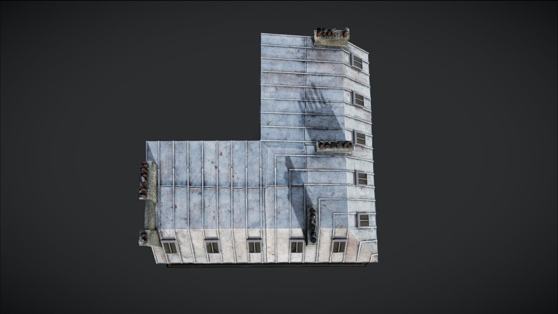 Building Corner Chic modular Low-poly 3D model_17