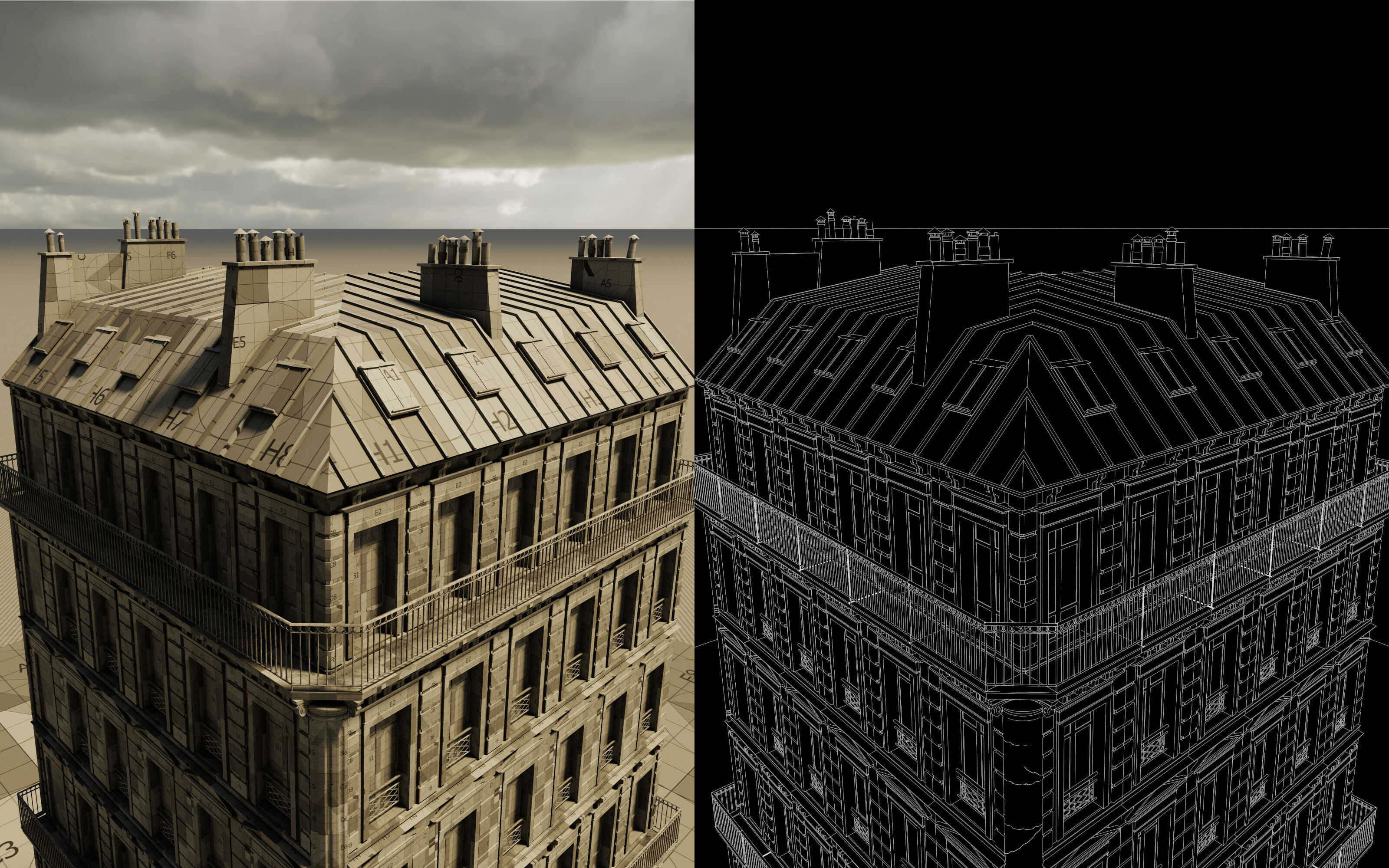 Building Corner Chic modular Low-poly 3D model_5