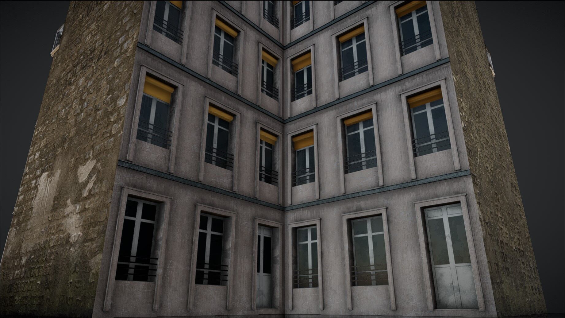 Building Corner Chic modular Low-poly 3D model_8