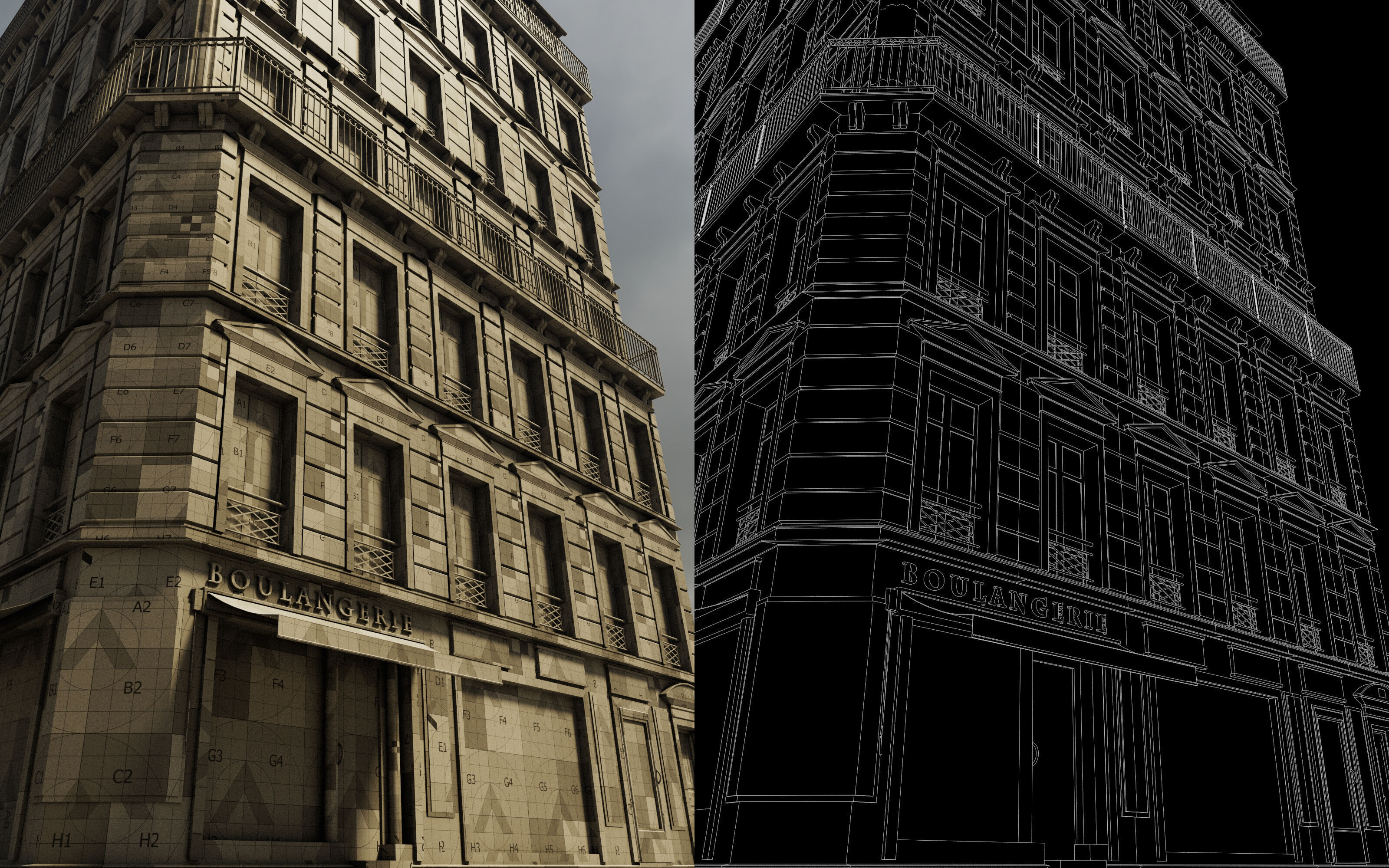 Building Corner Chic modular Low-poly 3D model_2