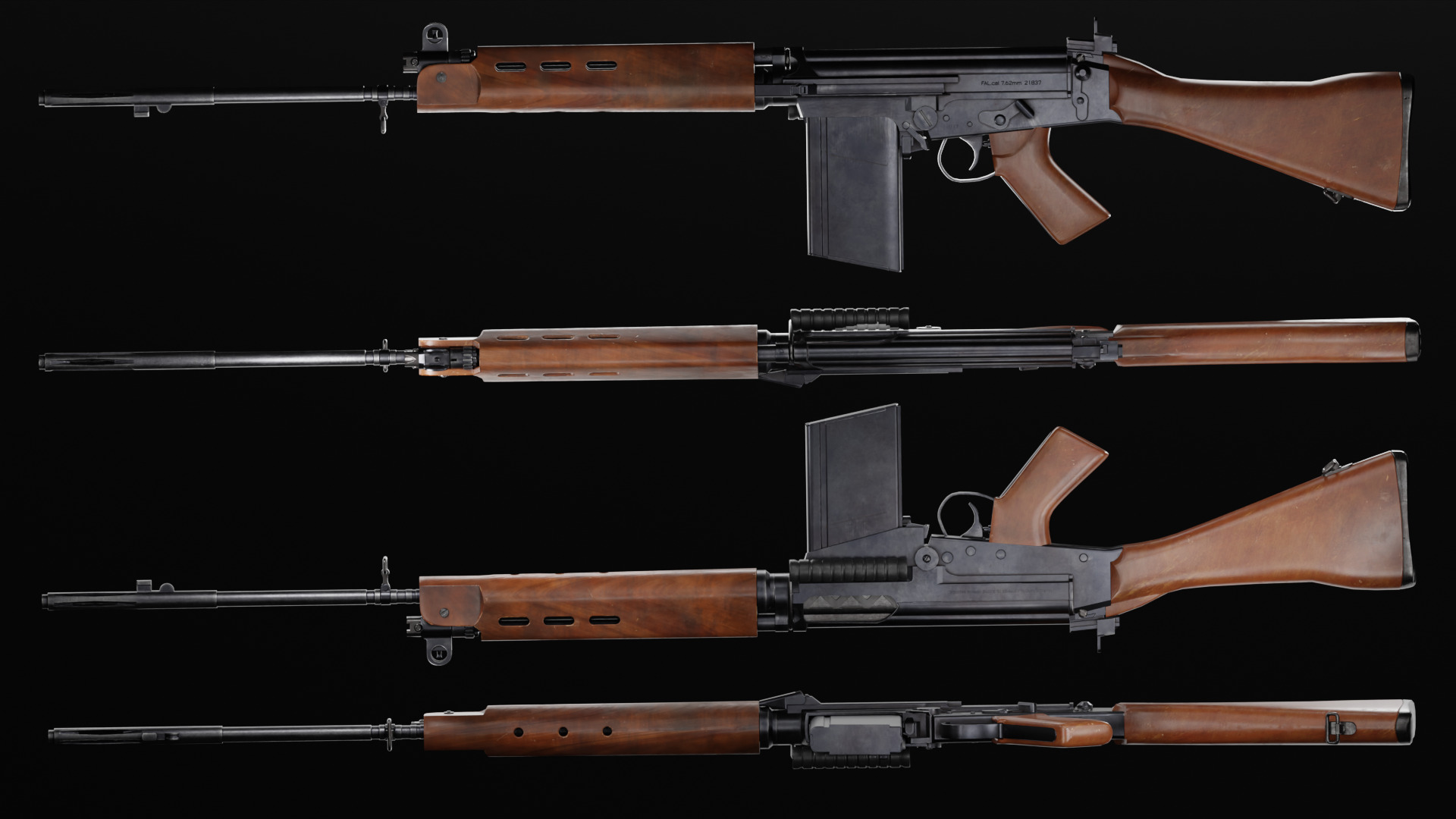 FN FAL Low-poly 3D model_2