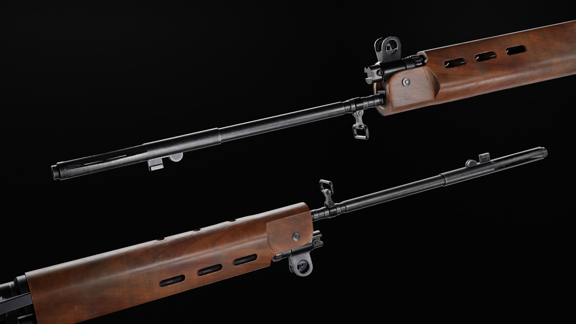 FN FAL Low-poly 3D model_1