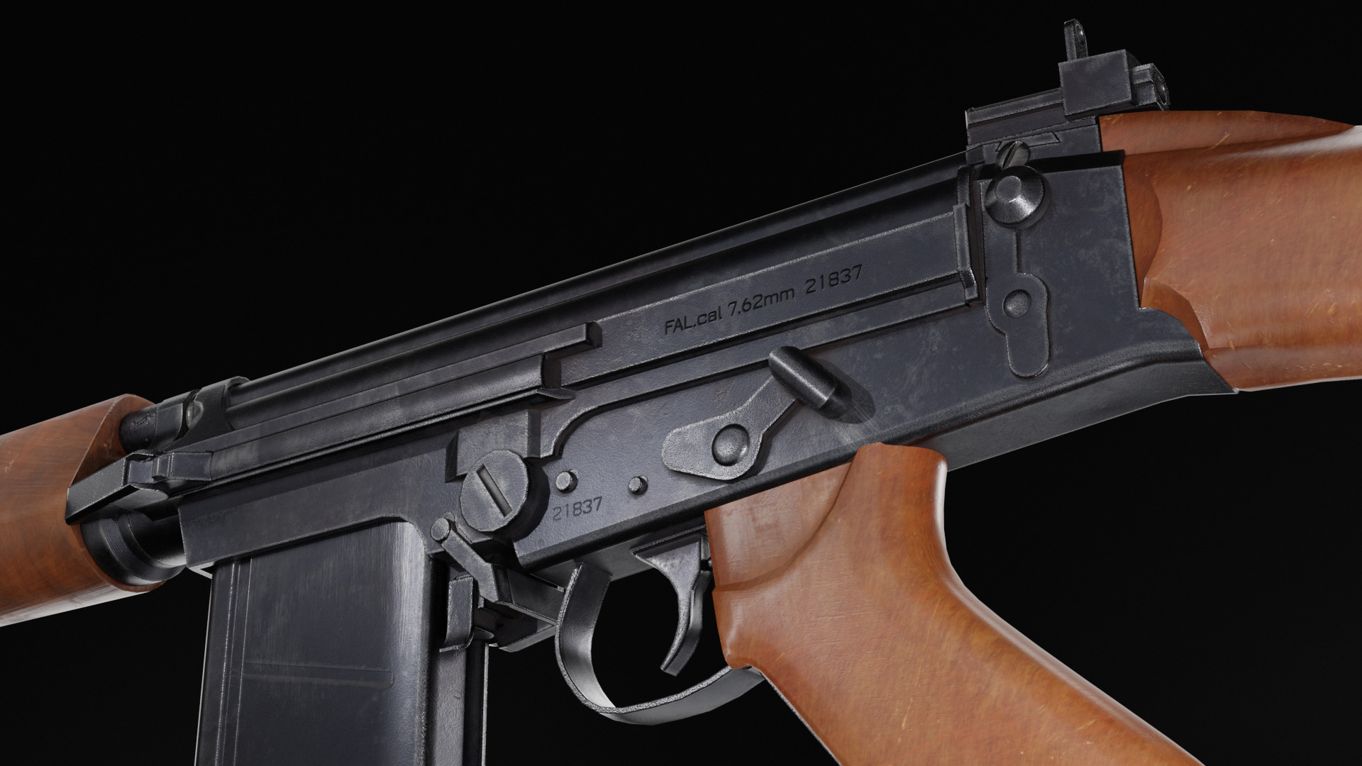 FN FAL Low-poly 3D model_4