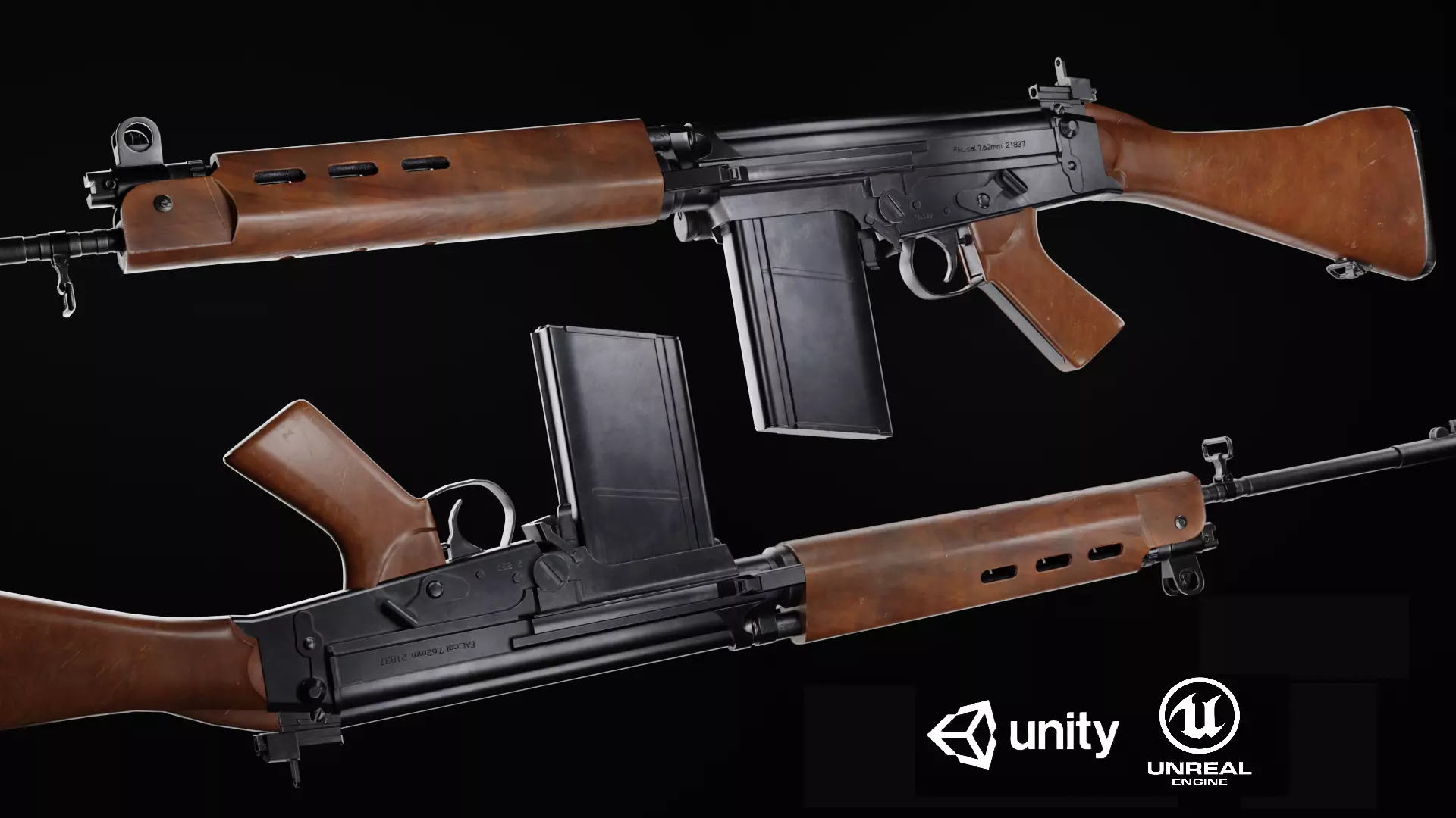 FN FAL Low-poly 3D model_0