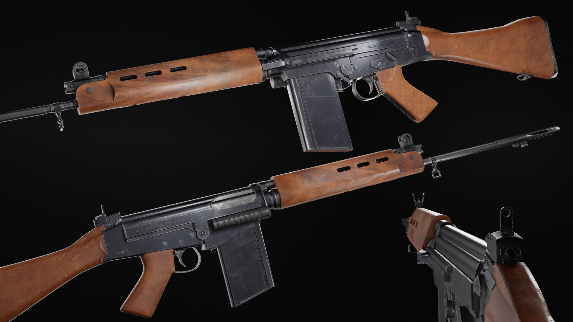 FN FAL Low-poly 3D model_8