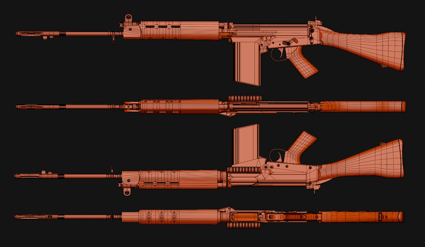 FN FAL Low-poly 3D model_3