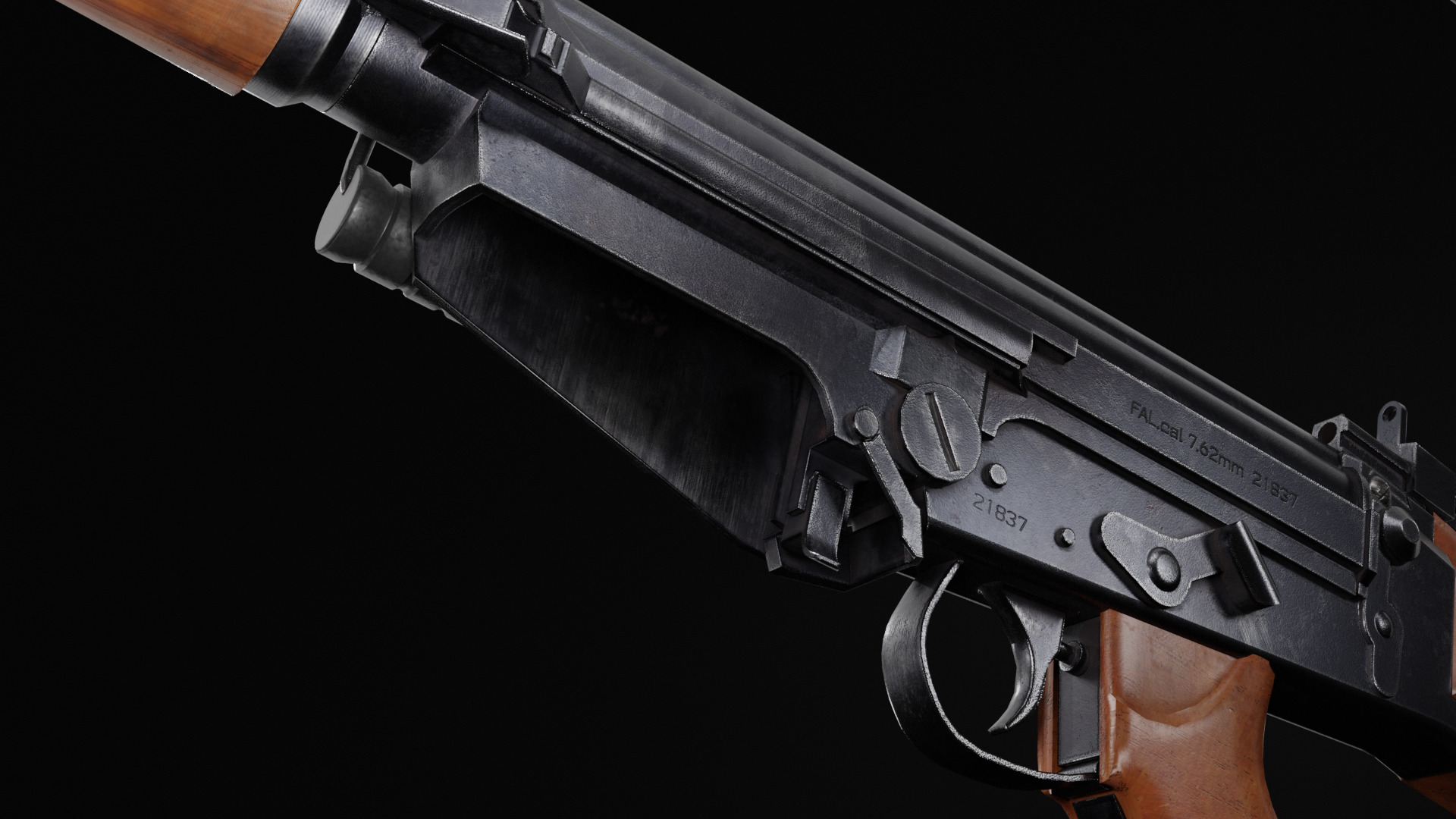 FN FAL Low-poly 3D model_7