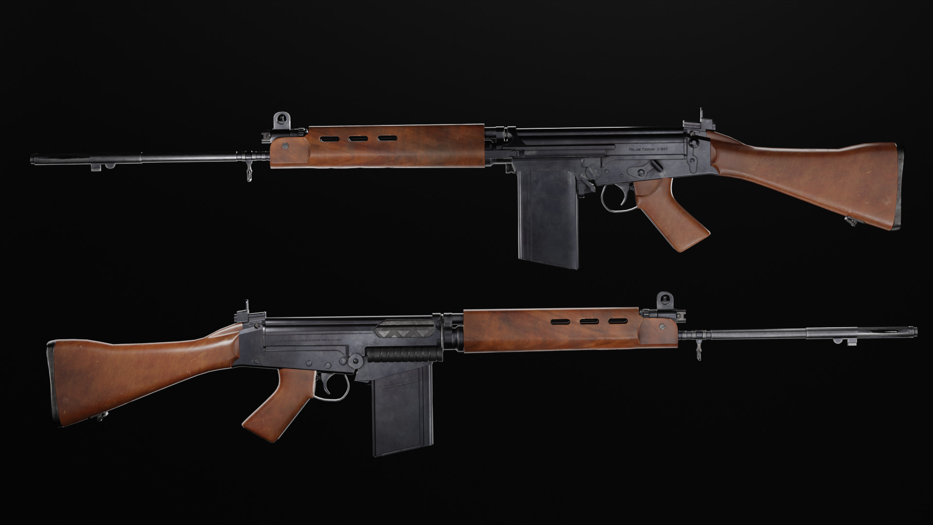 FN FAL Low-poly 3D model_11