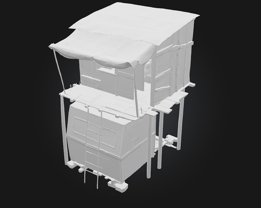 Rustic Cabin on Wheels  Mobile Comfort with Countryside Charm 3D model_9