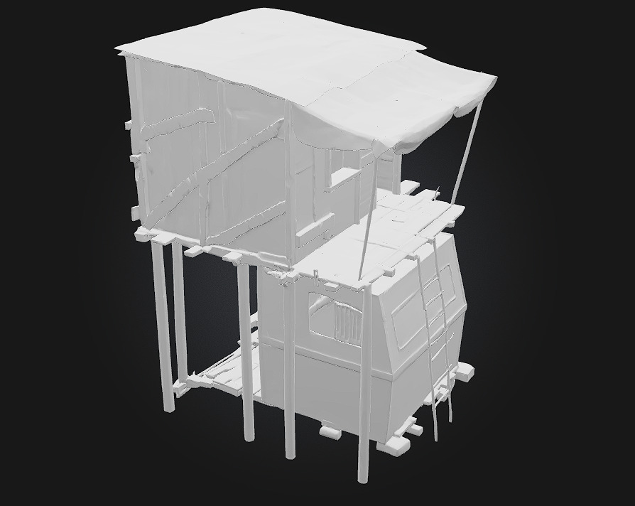 Rustic Cabin on Wheels  Mobile Comfort with Countryside Charm 3D model_8