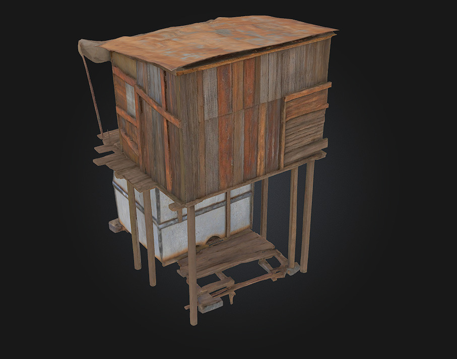 Rustic Cabin on Wheels  Mobile Comfort with Countryside Charm 3D model_5