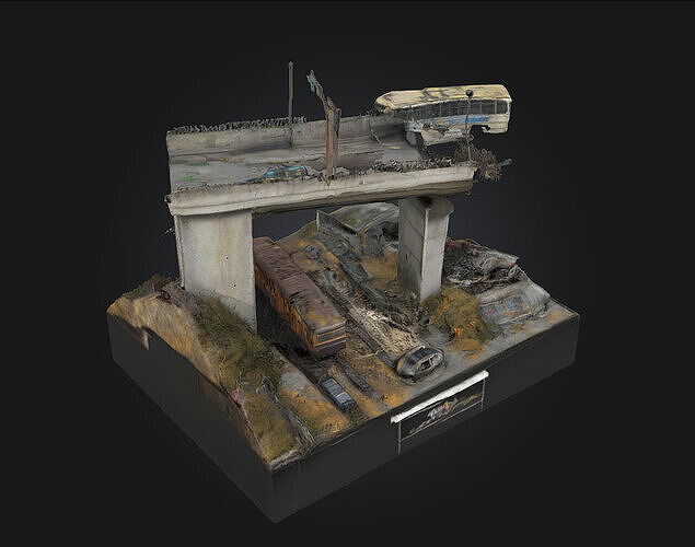 Surviving the Wasteland Diorama  A Tale of Grit in a Broken 3D model 6