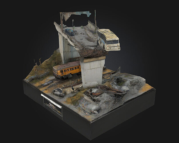 Surviving the Wasteland Diorama  A Tale of Grit in a Broken 3D model 2