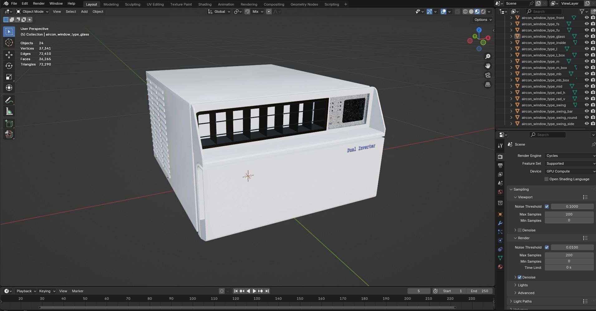 Aircon Window Type CG2 3D model_17