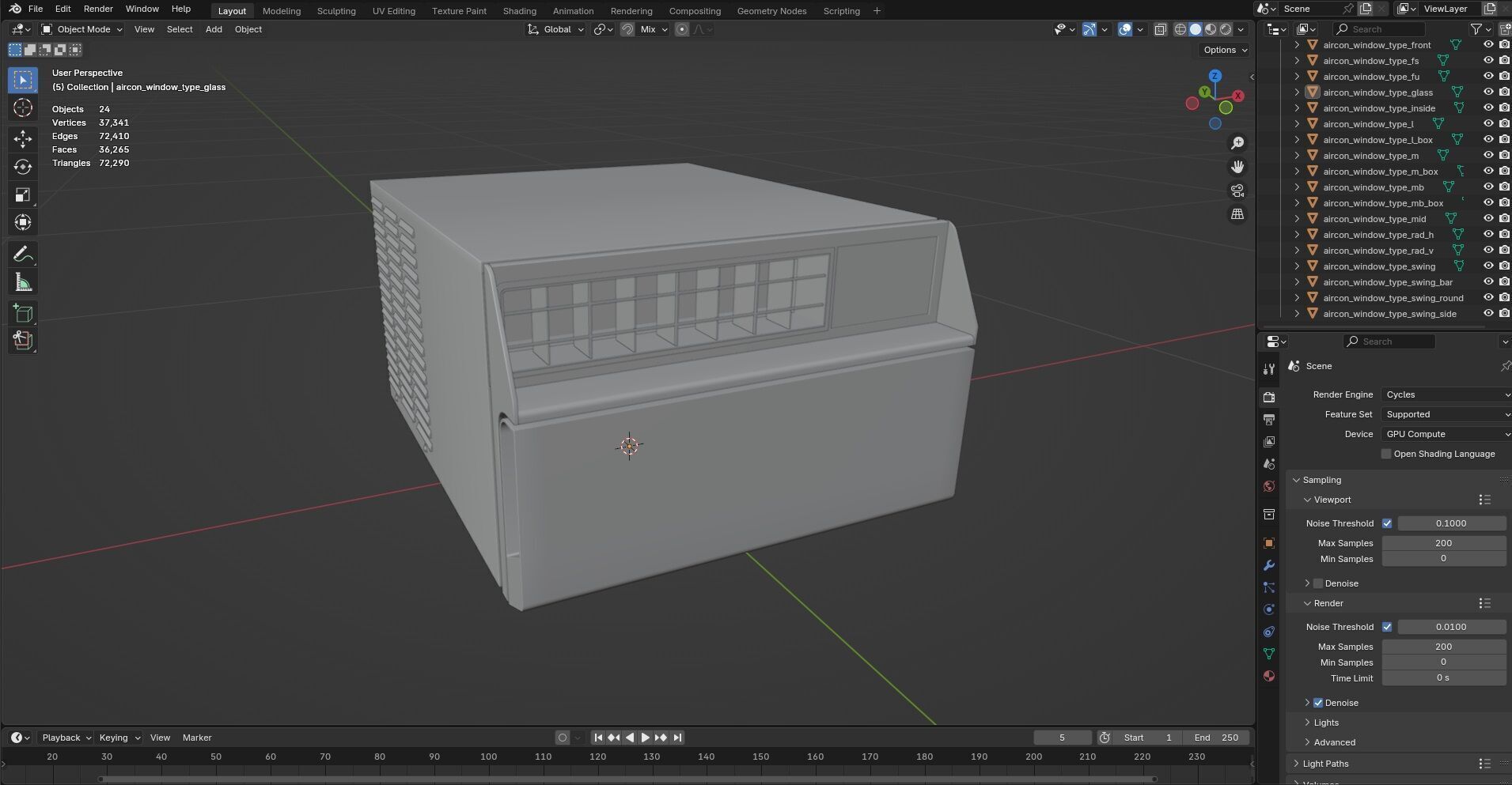Aircon Window Type CG2 3D model_16