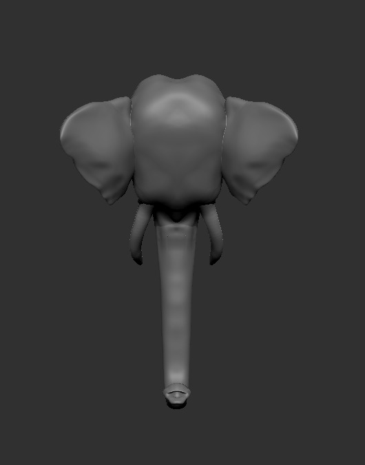 Asian Elephant head 3D model_5