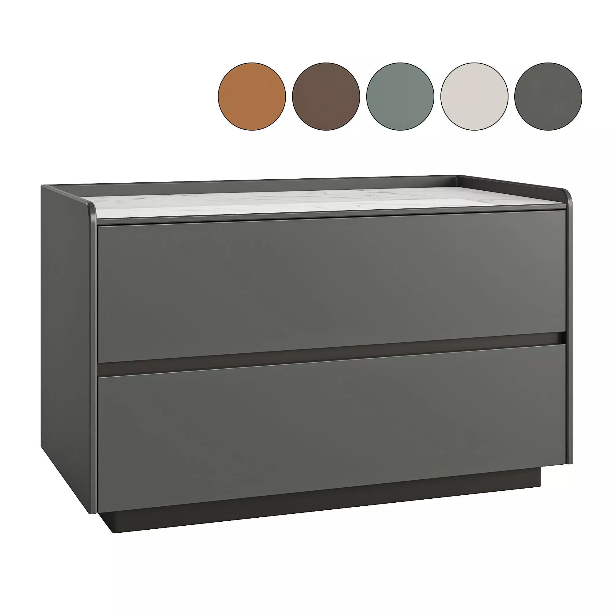 Litfad - Modern Faux Leather Nightstand 3D model