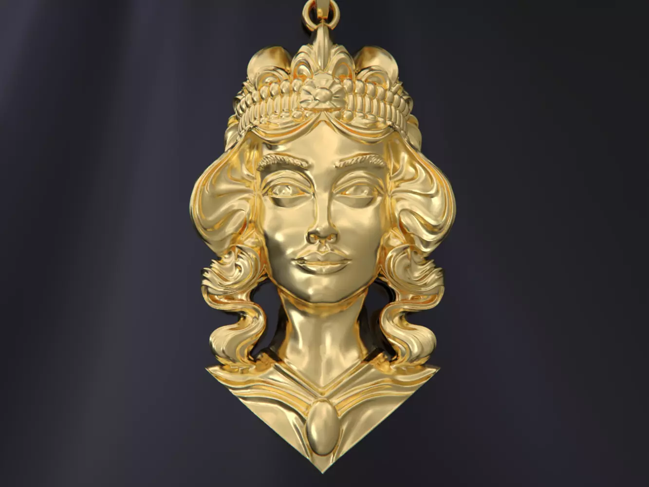 Lady Face Pendant 3D print model