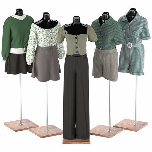 Mannequin Set Vol 007 Low-poly 3D model