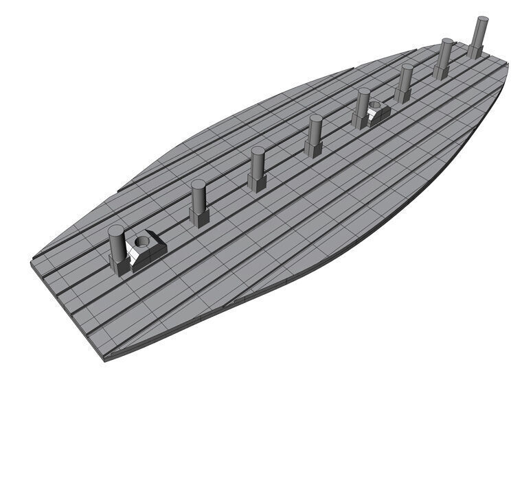 Longboat 100 Scale 3D Printable Model for Ship Dioramas 3D model_8