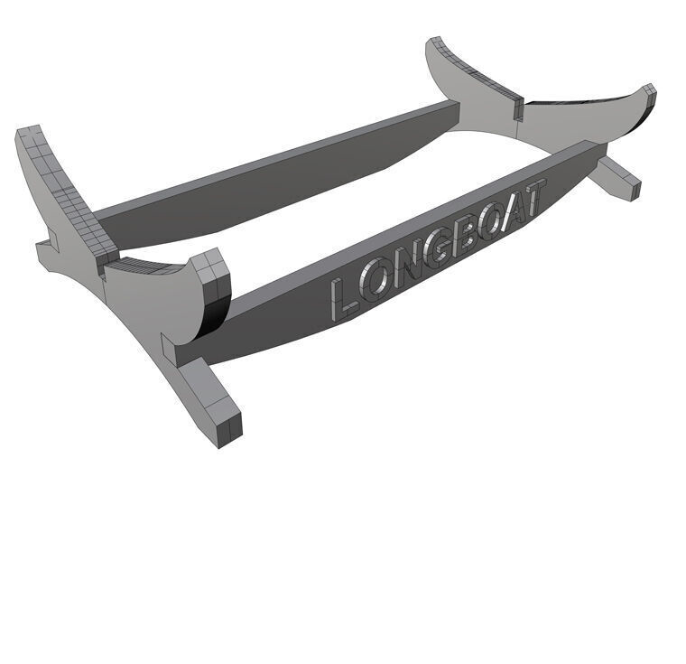 Longboat 100 Scale 3D Printable Model for Ship Dioramas 3D model_10