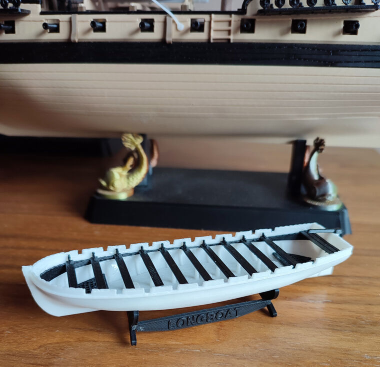 Longboat 100 Scale 3D Printable Model for Ship Dioramas 3D model_4