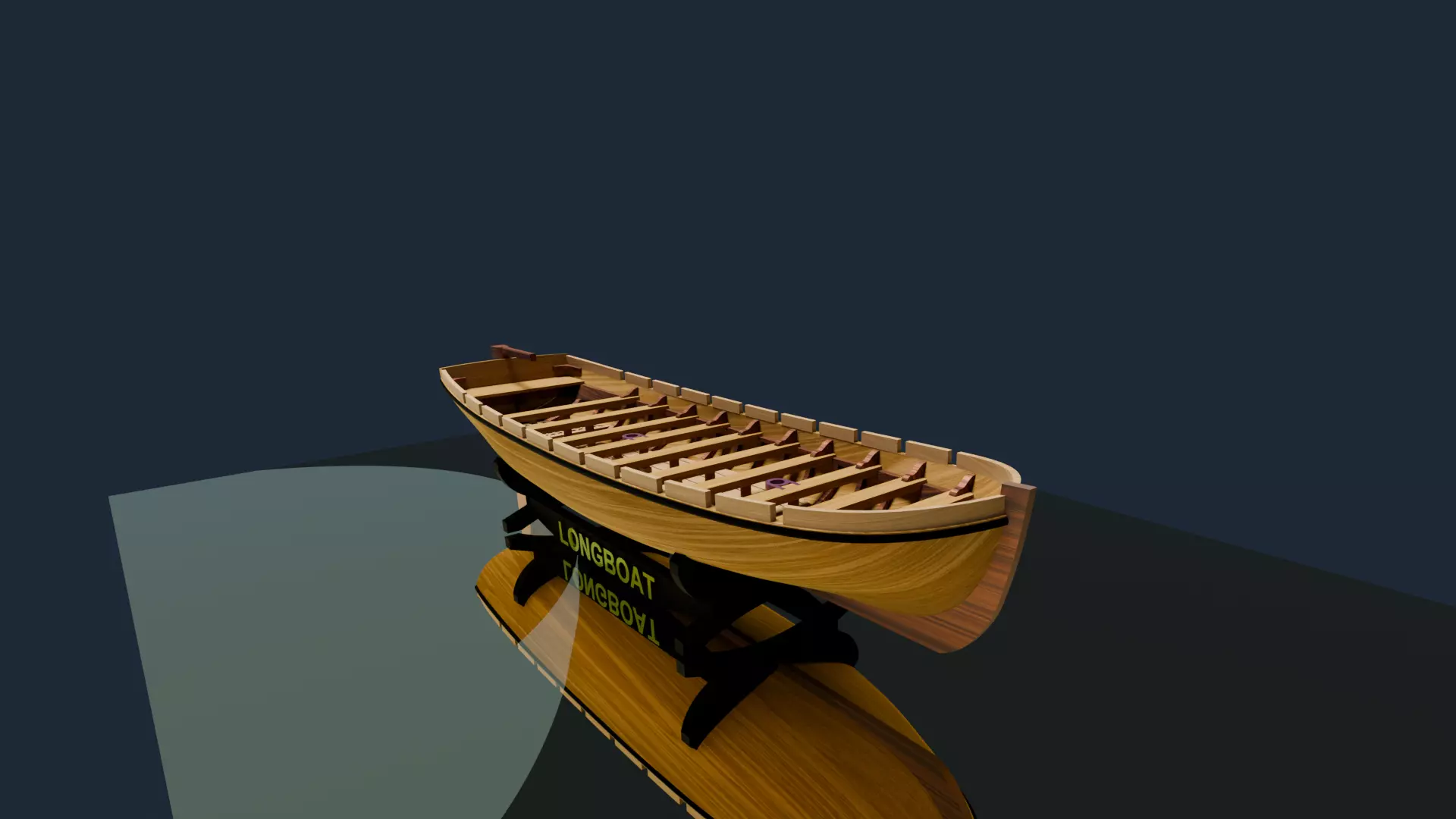 Longboat 100 Scale 3D Printable Model for Ship Dioramas 3D model_0