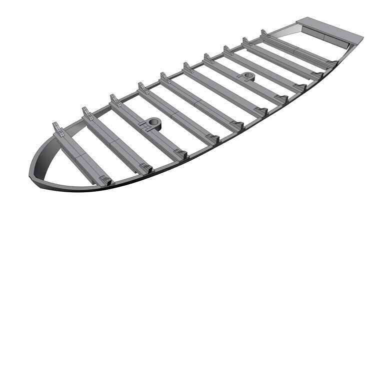 Longboat 100 Scale 3D Printable Model for Ship Dioramas 3D model_9