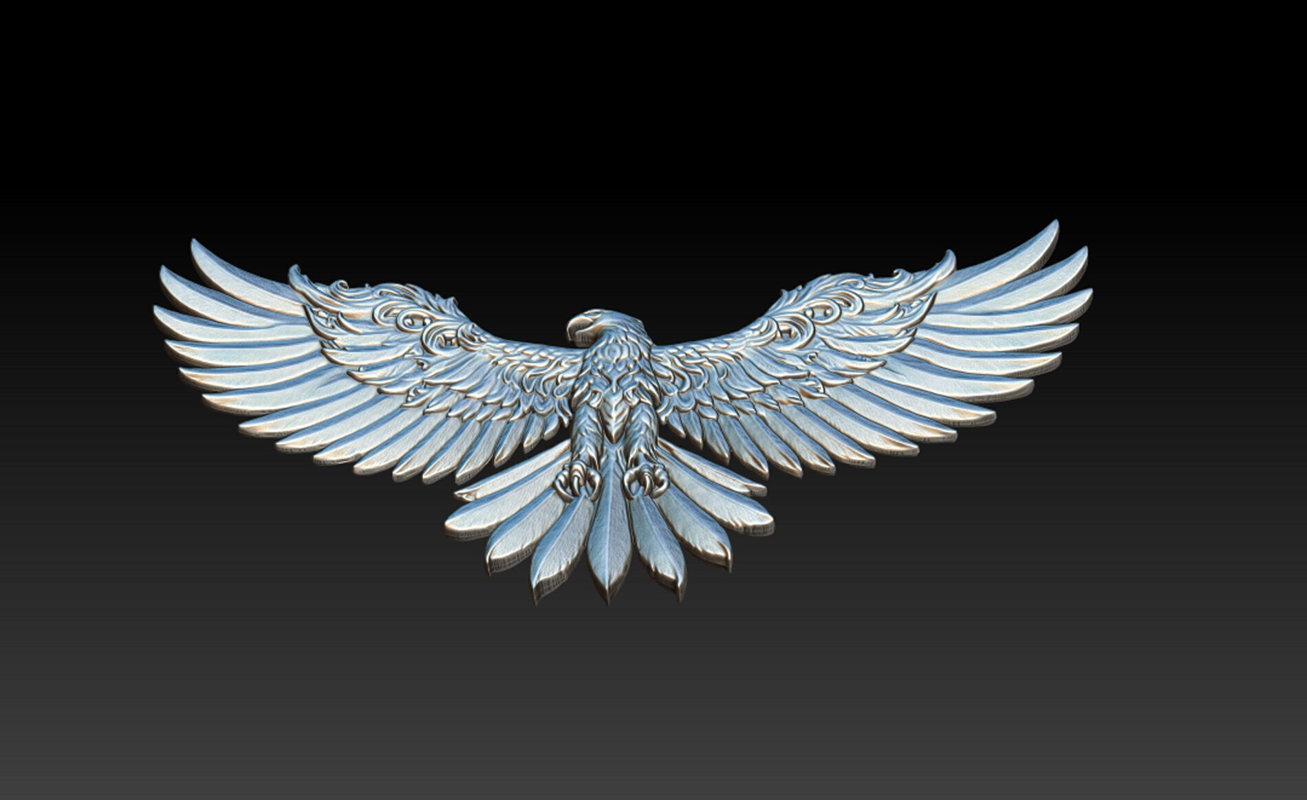 Eagle Pendant jewelry 3D print model_10